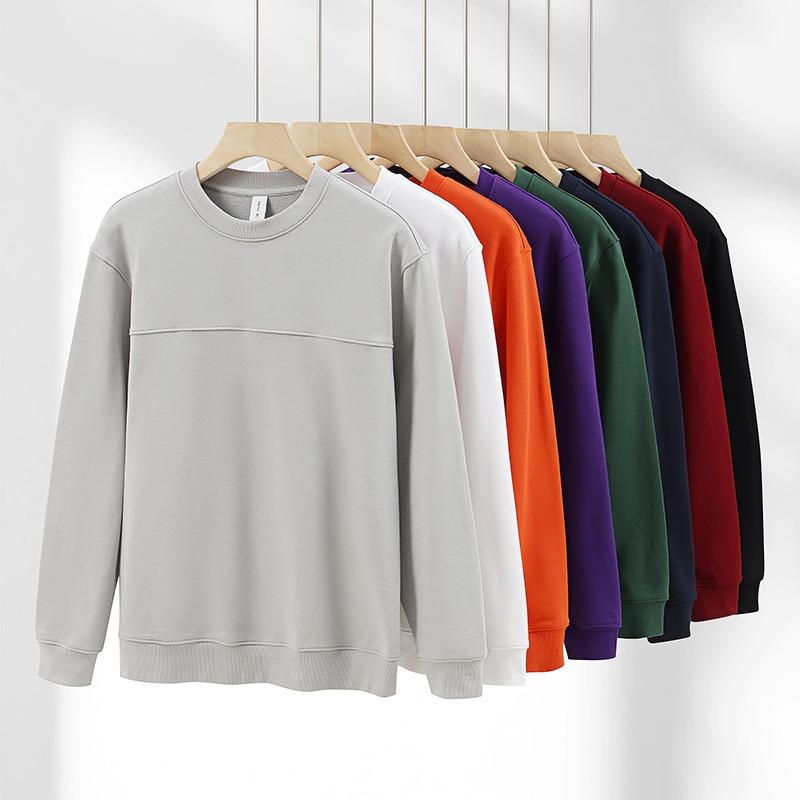 Casual Fashion Loose Drop Shoulder Long Sleeve Crew Neck Solid Color Sweatshirt For Men Women