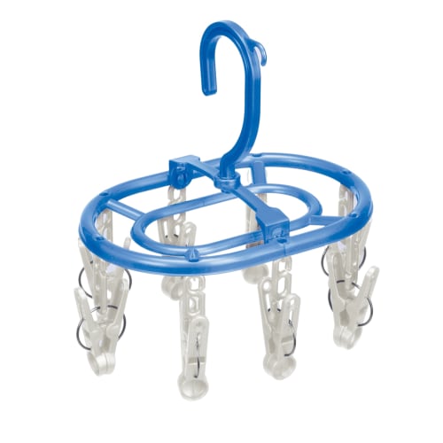 Towa Sangyo Neosoul Mini Laundry Hanger, 8-Pinch, Blue, Approx. 18 X 13 X 20 Cm