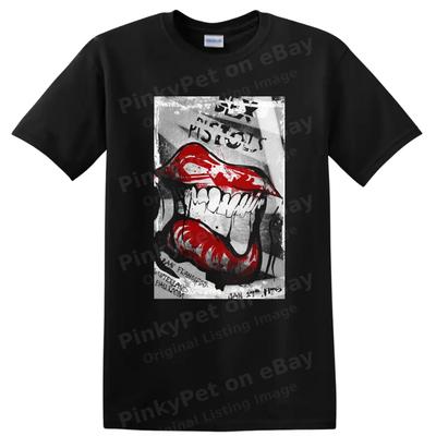 Red Lips Mustache Graphic T Shirt Funny Tee Unique Gift for Her