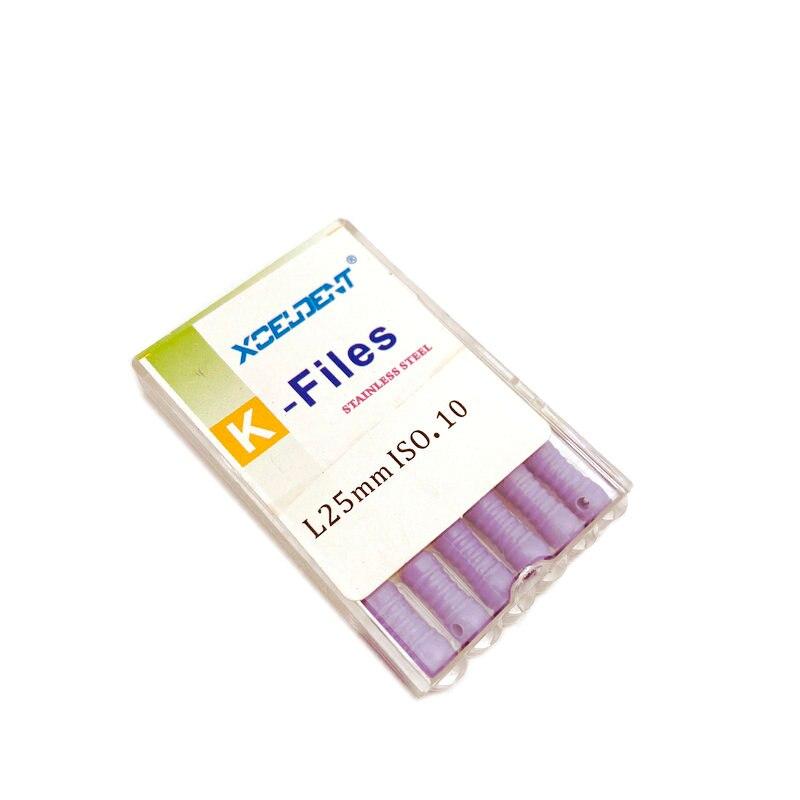 25-миллиметровые эндодонтические файлы K для корневых каналов (Ручное использование) Стоматологические K-файлы Эндодонтические инструменты Инструменты для стоматолога
