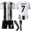 Juventus Home Jersey Set 2022-26 Season Chiesa 9 Hovic Black White Football Jacket Children's Edition