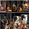 Retro rock Music Electric Guitar Phone Case For Samsung S25 Edge S24 FE Galaxy S21 S20 FE S23 S22 Ultra S10 Plus S10E Cover Clea