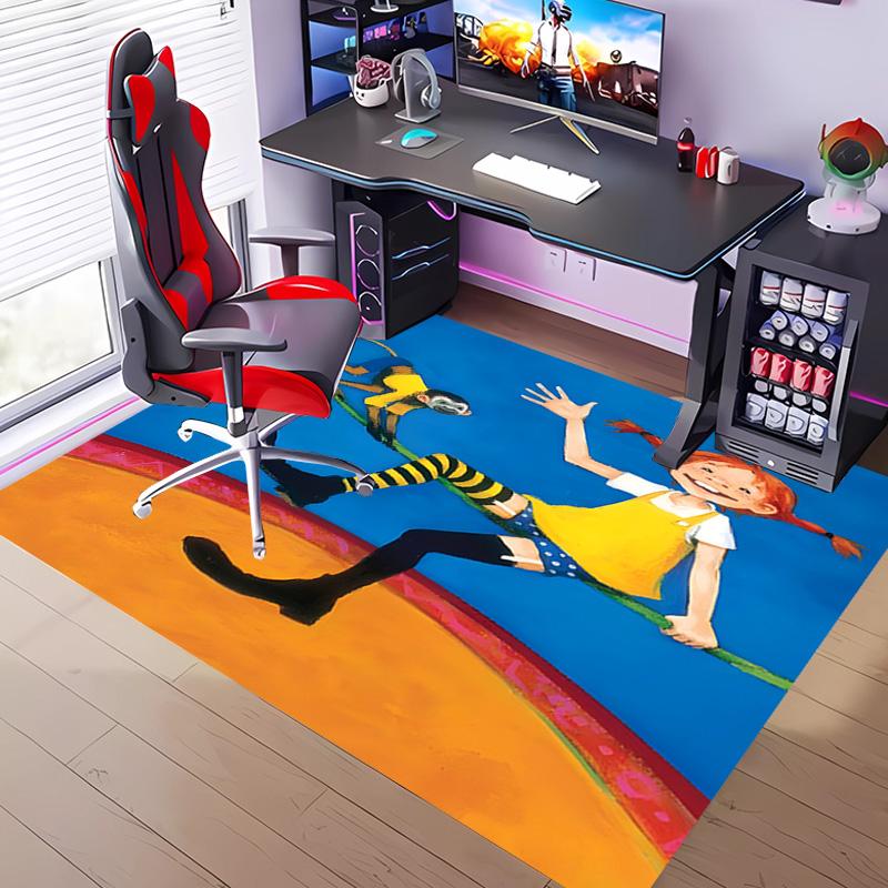 1pc Pippi Longstocking Entrance Mat, Non-Slip Mat Area Rug,Room Decor, Outdoor Decor, Kitchen Rug,Doormat - Machine Washable, Easy to Clean