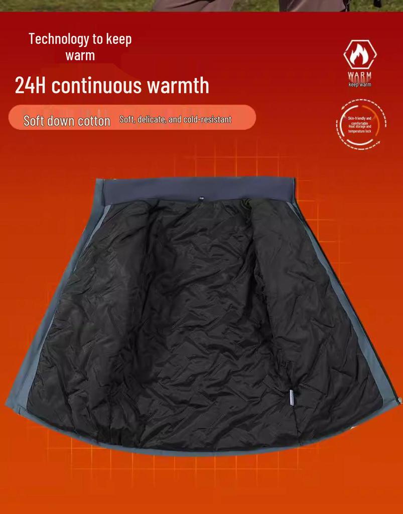 Рабочая куртка с логотипом, наполнитель из пуха и хлопка, на заказ - Идеально для Осенне-Зимнего Сезона, Автосервис 4S, Дизайн "Три в одном"