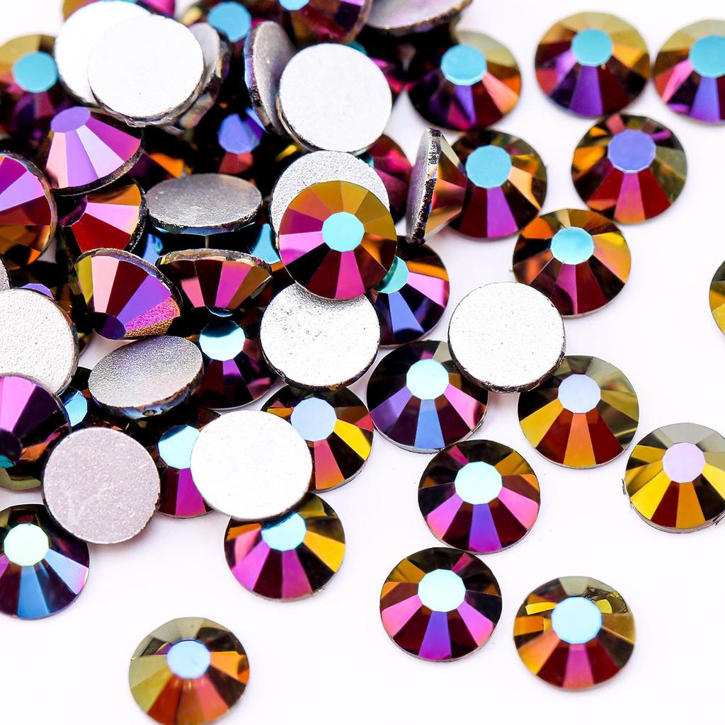 Pujiang Crystal Rhinestone Glass Flat Bottom Diamond Clothing Accessories Round Nail Drill Diy Stud Earrings Bag Sticker Drill