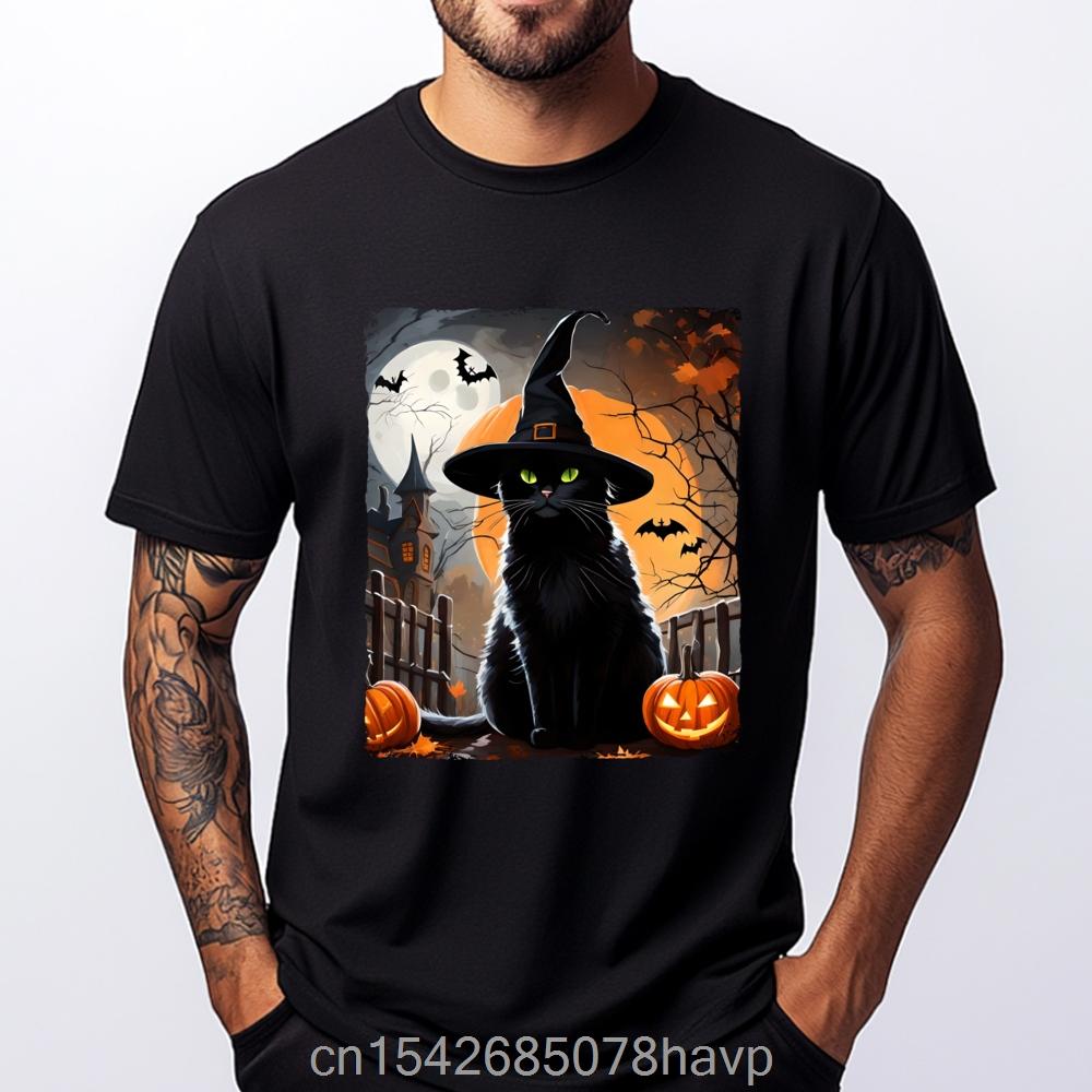 Halloween 1978 Holiday Spooky Scary Pumpkin Haddonfield Black Cat Graphic Tee Classic Clothes Retro Style