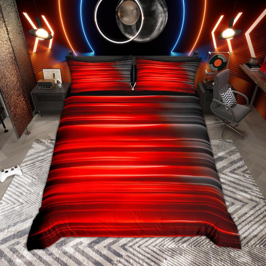 Comforter Homewish Modern Neon Lights Gradient Galaxy Bedding Polka Dots Set