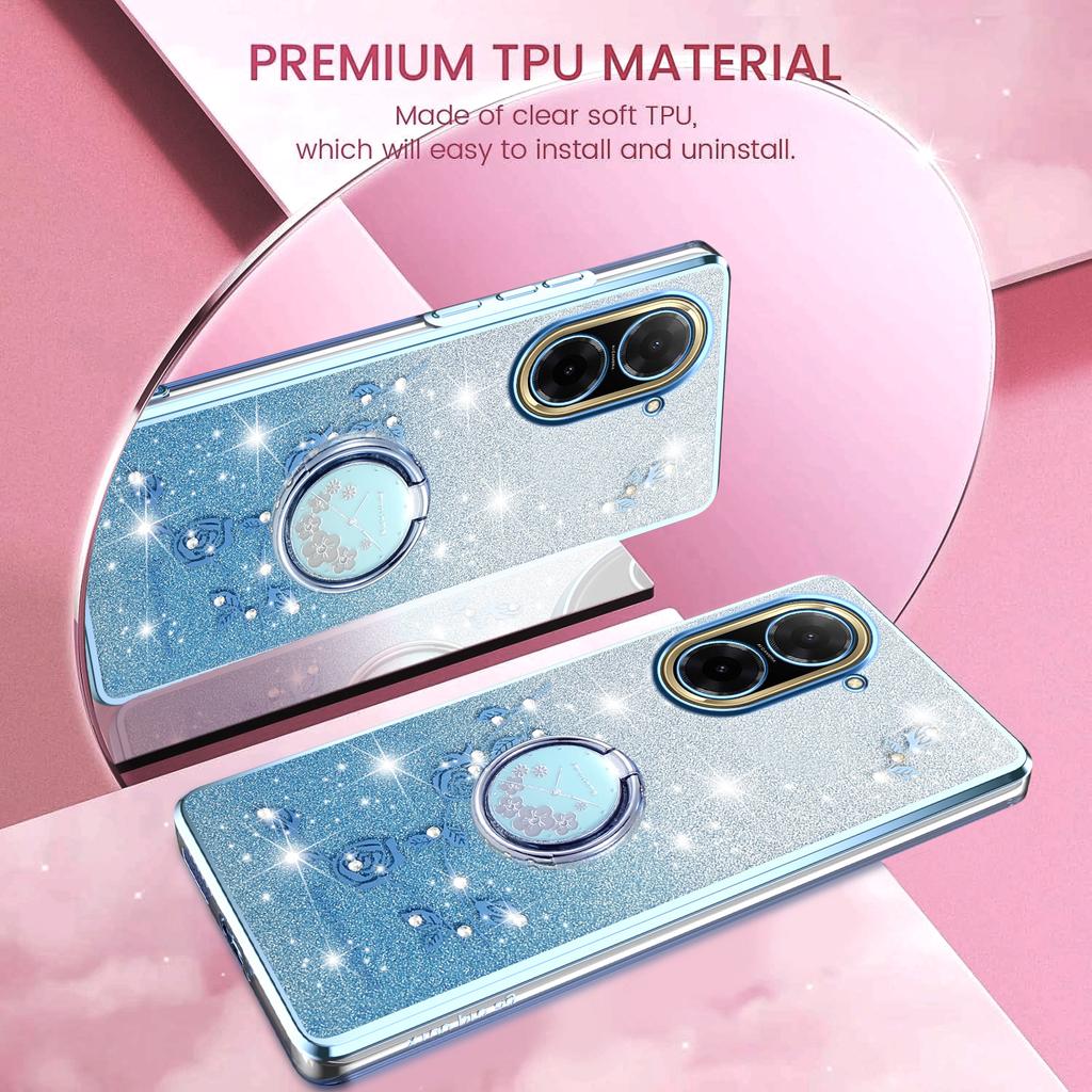 KADEM Для Xiaomi Redmi A5 NFC (США) (173,45 мм) Чехол Кольцо Подставка ТПУ Цветы Чехол для Телефона Градиент Блестки