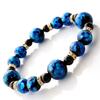 [GOLD STONE] Glowing Firefly Glass Blue Bracelet, Okinawa Power Stone, Inner Diameter: Approx. 16.5cm