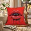 2D Dripping Red Lips Pillow Cover Sexy Glossy Lip Print Cushion Case For Sofa Couch Modern Gothic Home Decor Gift