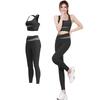 FLYSHION Yoga Set with Leggings and Sports Includes Cups Women's High-Waisted Bra,