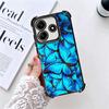 Blue Butterfly Aesthetics Plating Phone Case For Xiaomi Redmi Note 14 15 Pro Plus 13 12 11 11S 11T 10 9S 9 5G Anti-Fall Airabag