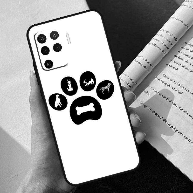 Dog foot Paw Colorful Pattern Case For Oppo A74 A57 A17 A77 A18 A38 A58 A78 A98 A54 A94 A80 A60 A40 A96 A76 A16 A15 A5 Pro