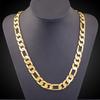 Fashion Figaro 18K Golden Plated Thick Chain Necklace, Trendy Pendant Necklace