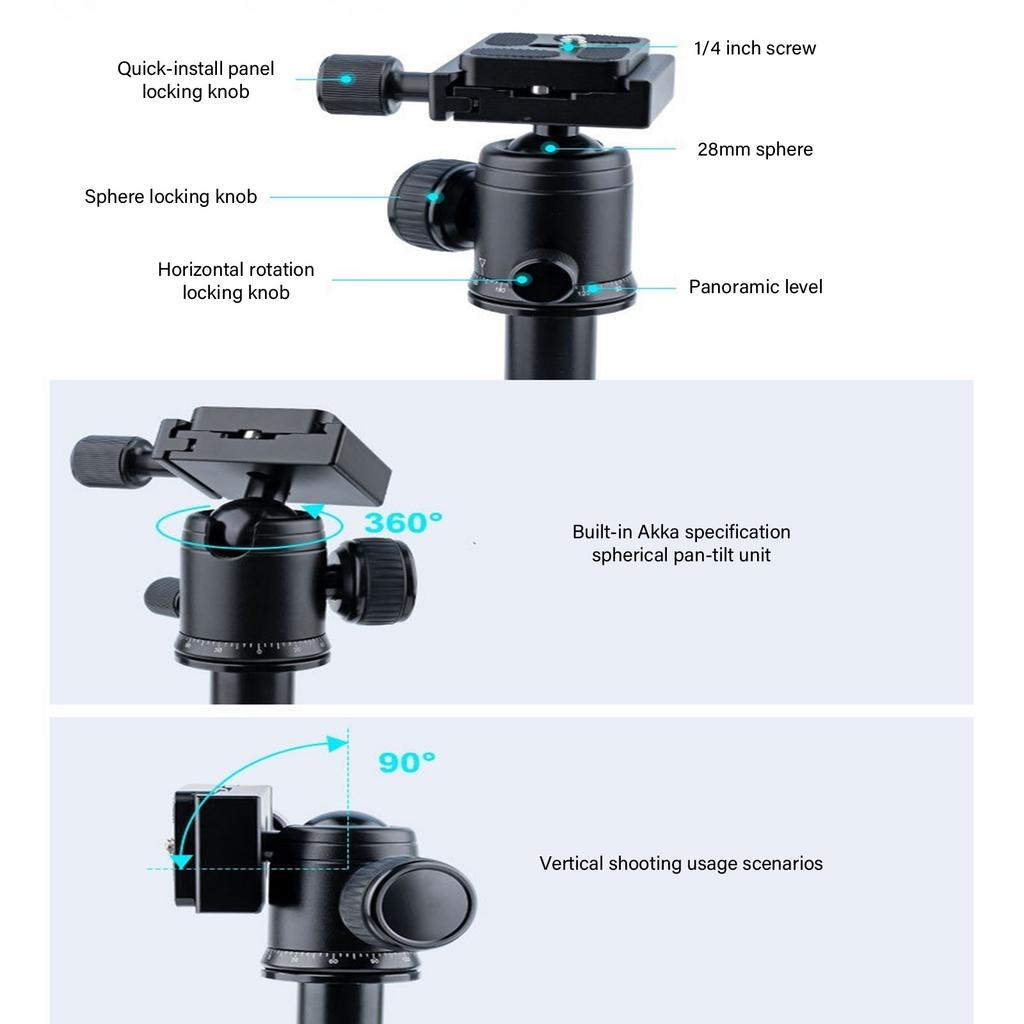 Легкий штатив для DSLR-камеры и смартфона, 360-градусное вращение, гибкая регулировка высоты, аксессуары для путешествий и фотографии