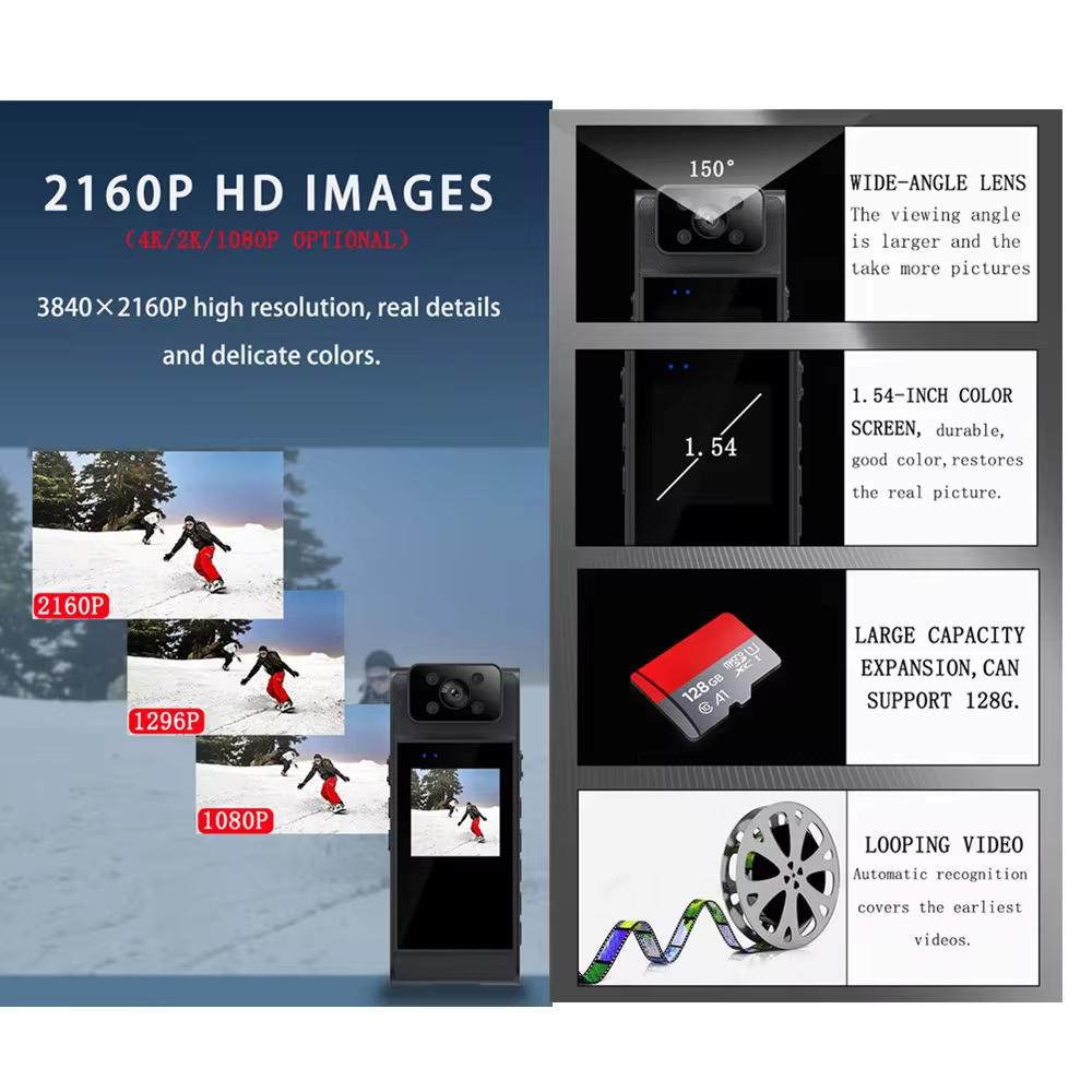 4K HD Мини-камера WiFi Портативный Маленький Цифровой Видеорегистратор BodyCam Инфракрасный Видеорегистратор Ночного Видения Миниатюрная Частная Носимая Видеокамера