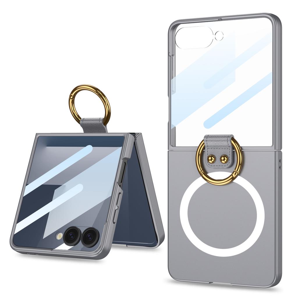 Подходит для чехла для мобильного телефона Samsung ZFlip7, чехол для складного экрана Flip7, пленка, ультратонкое кольцо, беспроводная зарядка, защита от падений