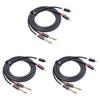 1-5pcs 2 RCA Male To 2 6.35 Jack Male Audio Cable Aluminum Alloy Shell 1.5m Connector Converter Adapter Cord for Various CD