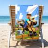proof beach towel with a Minecraft5 pattern - soft,absorbent,quick-drying,machine washable - perfect for swimming,camping,bathing