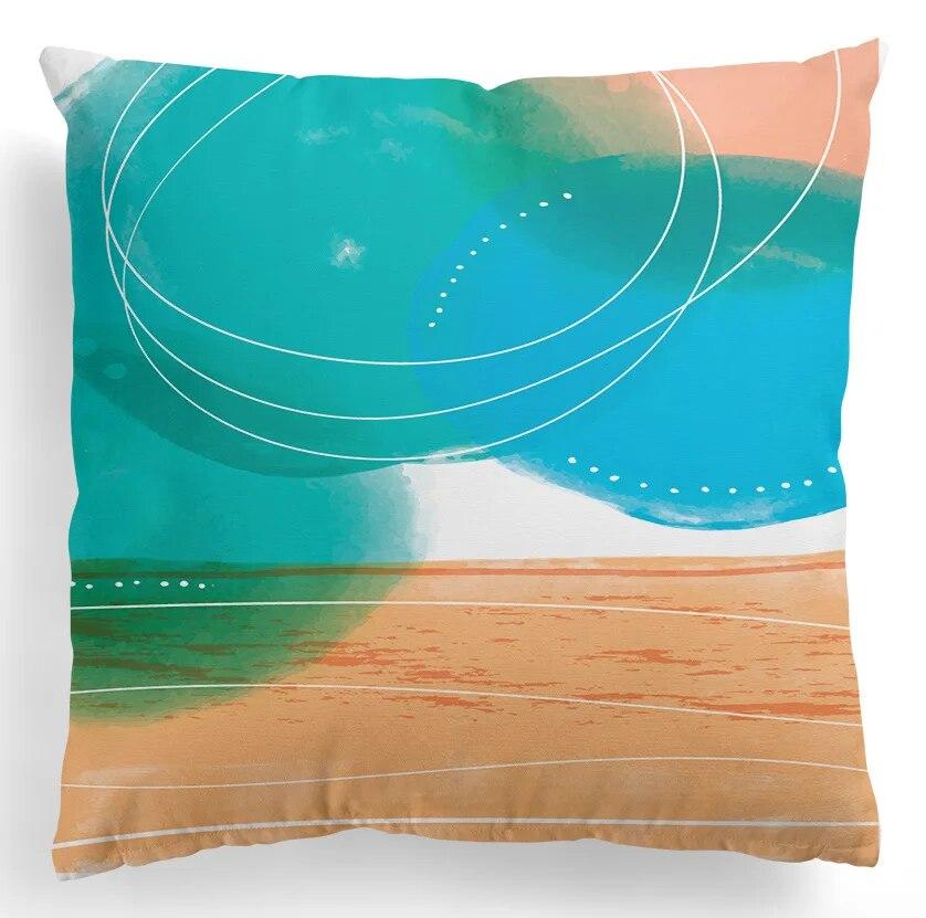 Скандинавское абстрактное искусство, красочная геометрическая строчка, декоративная наволочка для гостиной, дивана, офиса, украшение для дома