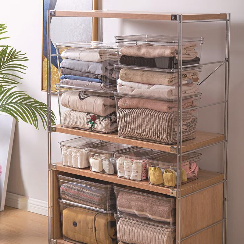 HAISIDIKE Clear Plastic Dustproof Storage Box with Lid and Handle