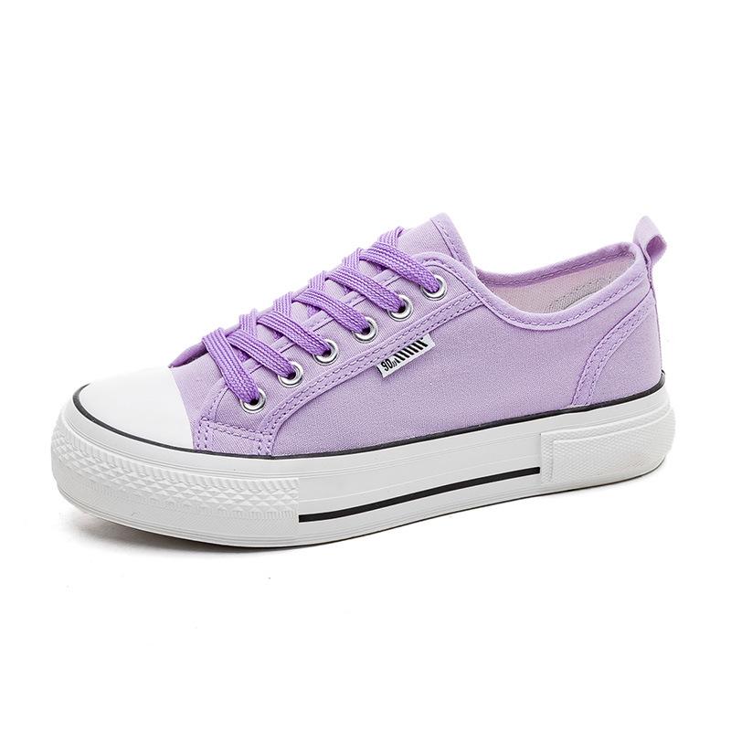 Женские весенние корейские парусиновые кроссовки на толстой подошве