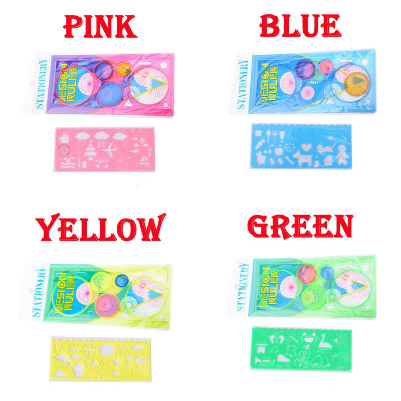 Набор трафаретов для рисования с геометрическим спирографом, шаблон для рисования, художественные поделки, креативные детские развивающие игрушки, линейка разнообразных цветов