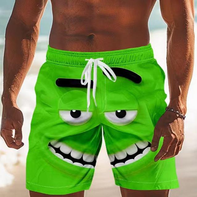 Men's Beach Shorts for Beach Vacation with Funny Prints, Sports Shorts, Casual Pants