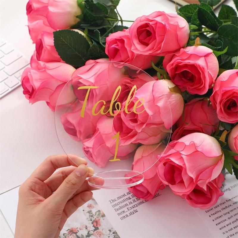 5 шт. прозрачные акриловые карточки с подставками, пустые акриловые номера столов, карточки с именами гостей для свадебного ужина