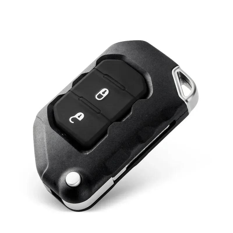 KEYYOU 2 / 3 / 4 Buttons Flip Folding Remote Car Key Shell Case For Jeep Wrangler Gladiator 2018 Auto Smart Keys Fob