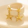 Plated Gold Trendy Starfish Earrings Stylish Gold Alloy Star Shape Earrings For Women For Autumn