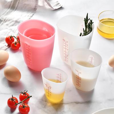 Силиконовые мерные стаканы Три набора визуальных мерных стаканов с двойной градуировкой мл / унций для высокотемпературной выпечки