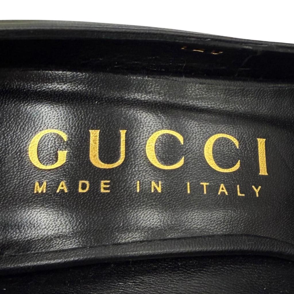 Pristine GUCCI pumps Pointed toe stiletto heel leather black leather 36 716687 Used