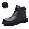 FashionRetro Leather Non-slip Platform Boots for Men Designer Soft-soled Autumn Winter Men's Shoes Fashion  Casual Male Work Boots