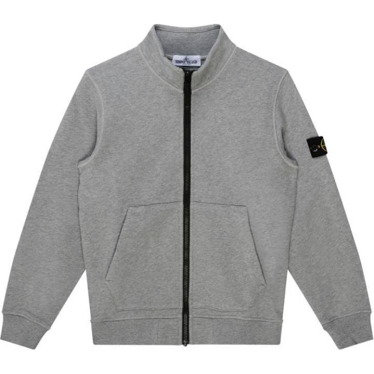 STONE ISLAND Куртка детская однотонная с воротником-стойкой на молнии с длинным рукавом Детские куртки Серая 791661120-V0M64