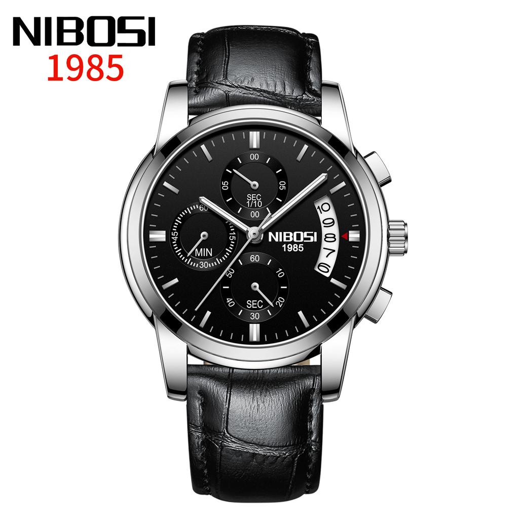 Часы NIBOSI Деловые мужские часы Многофункциональные шестиконтактные кварцевые часы