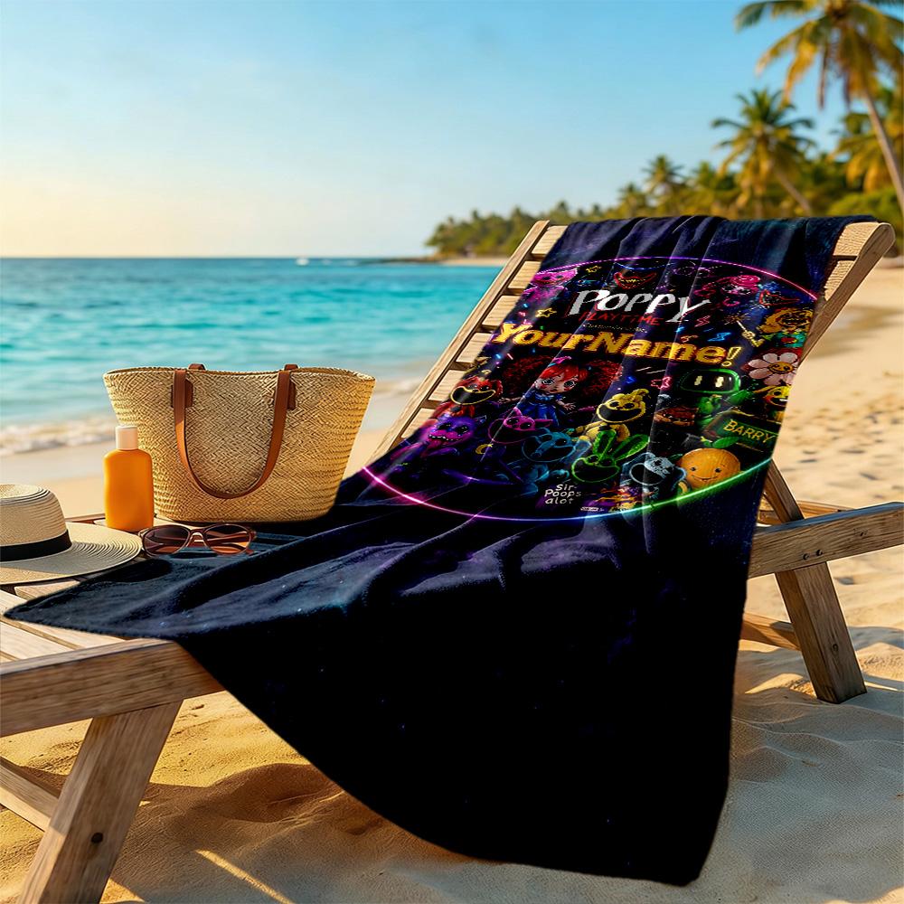 Digital Circus Customize Text Beach Towel Soft Durable Quick-Dry Portable for SwimmingBeachCamping Travel Beach AccessoriesGym