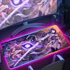 Большой LED-подсвечиваемый коврик для мыши и клавиатуры RGB, игровой настольный коврик для компьютера, коврик для клавиатуры, HD-печать, Genshin Impact, Райдэн Эи, коврик для мыши