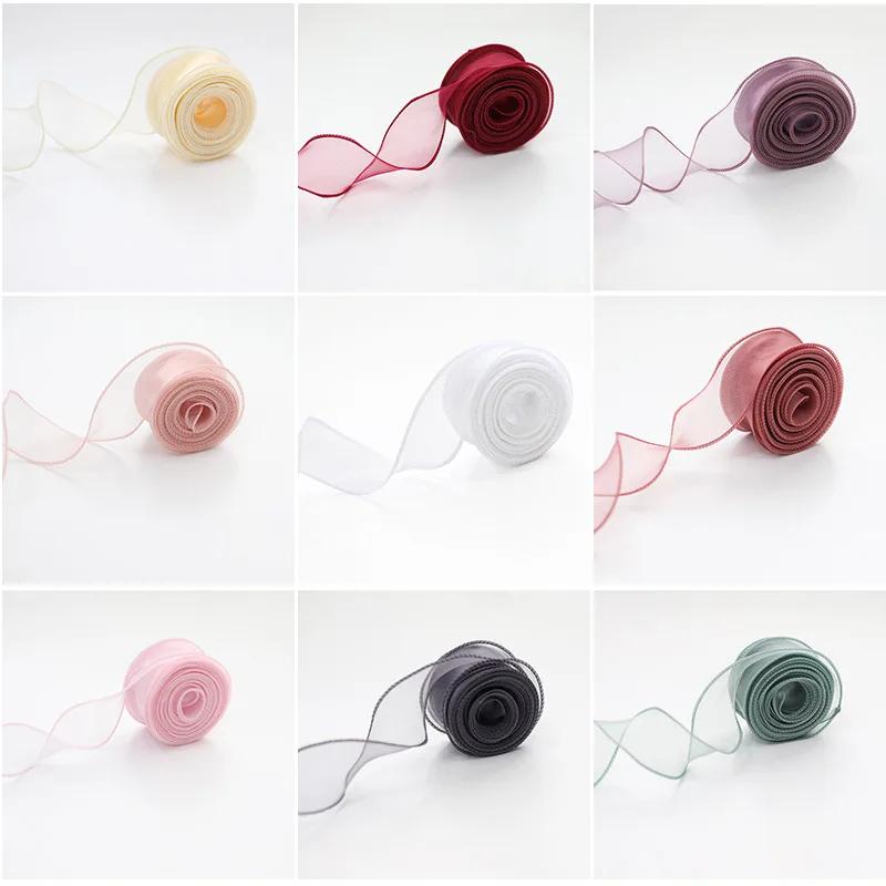 1 шт. 9 м/рулон шифоновая шелковая лента органза атлас для самостоятельного изготовления подарочной упаковки украшения свадебных букетов венков швейных принадлежностей