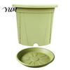 Modern Home Courtyard Pots Resin Flowerpot with Drainage Holes And Saucer, Breathable Plant Pot for Indoor Outdoor Decorative Study Room Planters