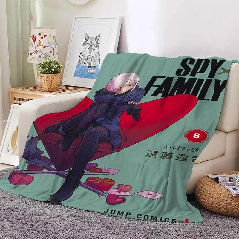 3D Print Anime Spy Family Blanket Soft Sofa Cover Throw Anya Blanket Fleece Tapestry Warm Bed Blankets for Bedroom Couch