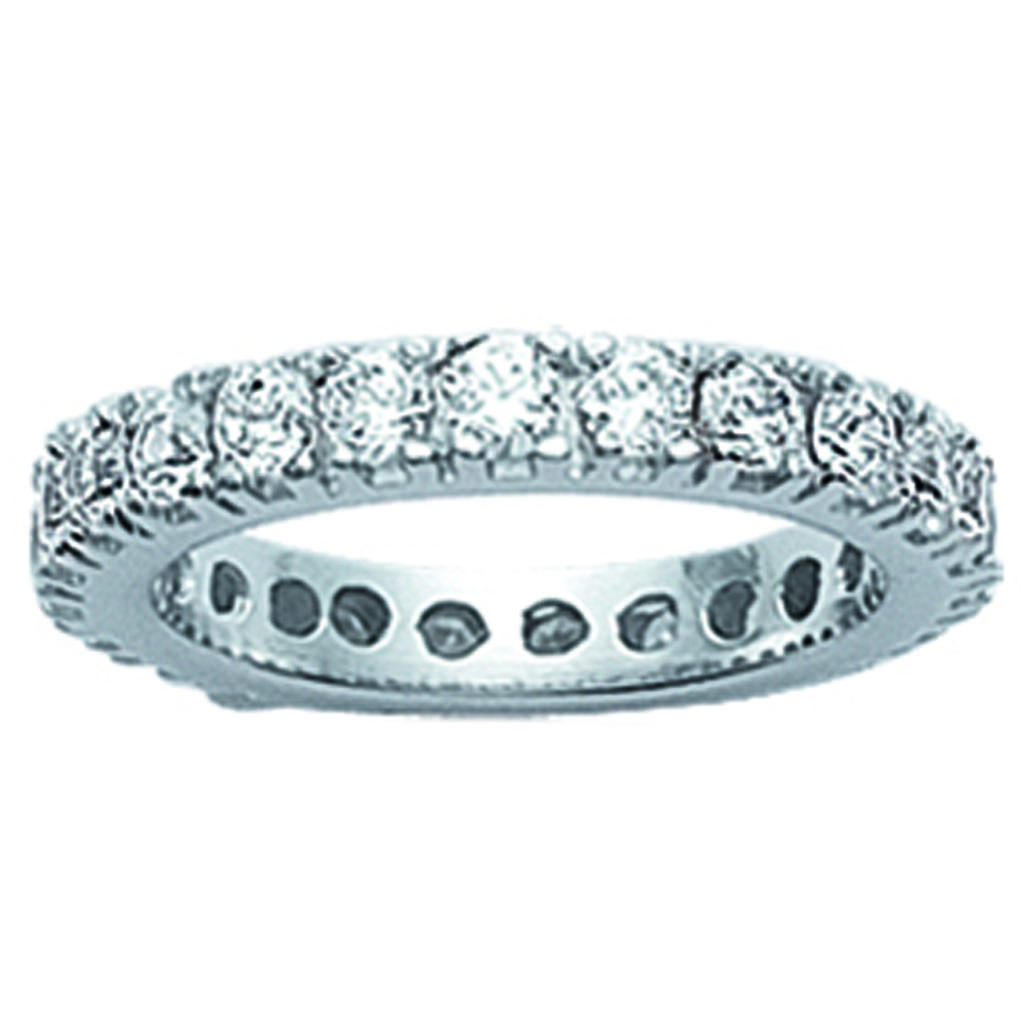 Silver Wedding Band 'Pour La Vie' Silvery White (rhodium) - 3 Mm