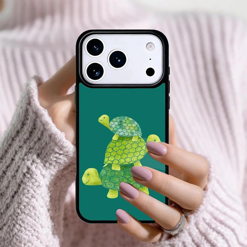 Милые Черепашки Печатный рисунок Чехол для телефона Для iPhone 17 16 Pro Max 15 14 Pro 11 12 13 XR XS 6 7 8 Plus Ударопрочный Силиконовый Чехол