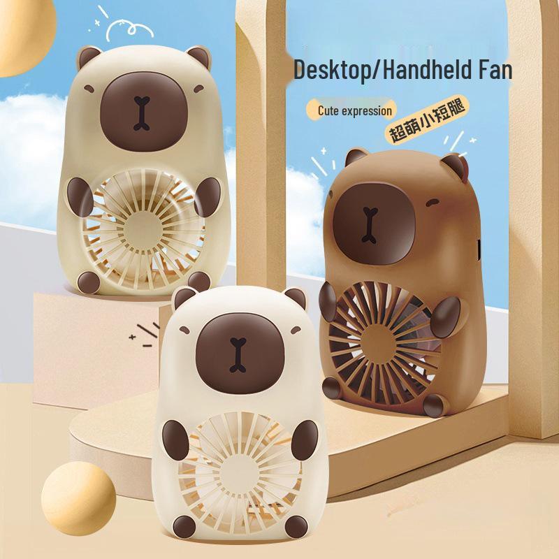USB Rechargeable Puppy-Themed Fan, 3-Speed Adjustable, Ideal for Desktop and Bedside Use