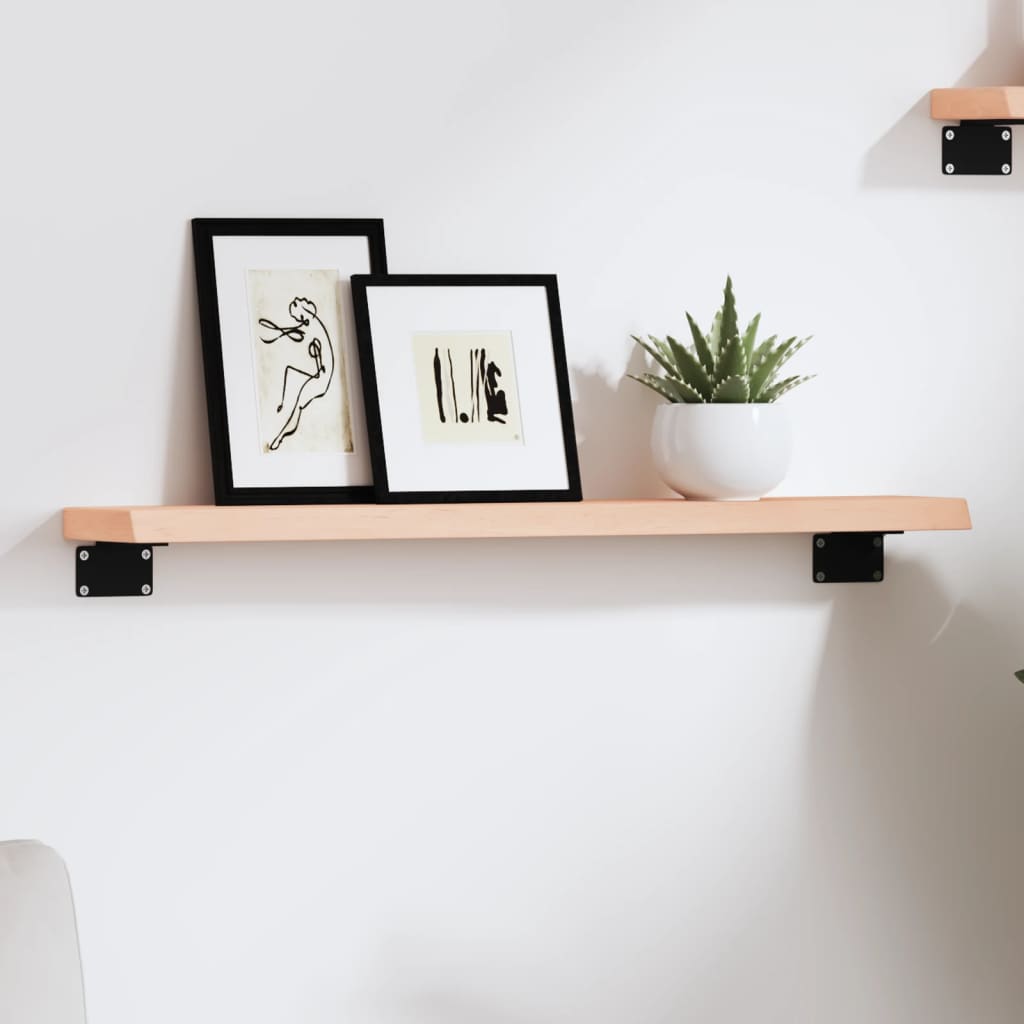 Wall Shelf 60 x 10 x 2 cm Solid Oak Untreated
