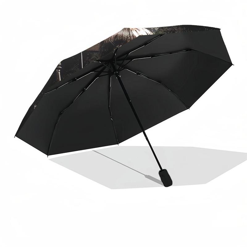 Doll Horror Themed Automatic Opening and Closing Umbrella, Compact Travel Umbrella, Lightweight and Portable, Suitable for Beach Commuting B