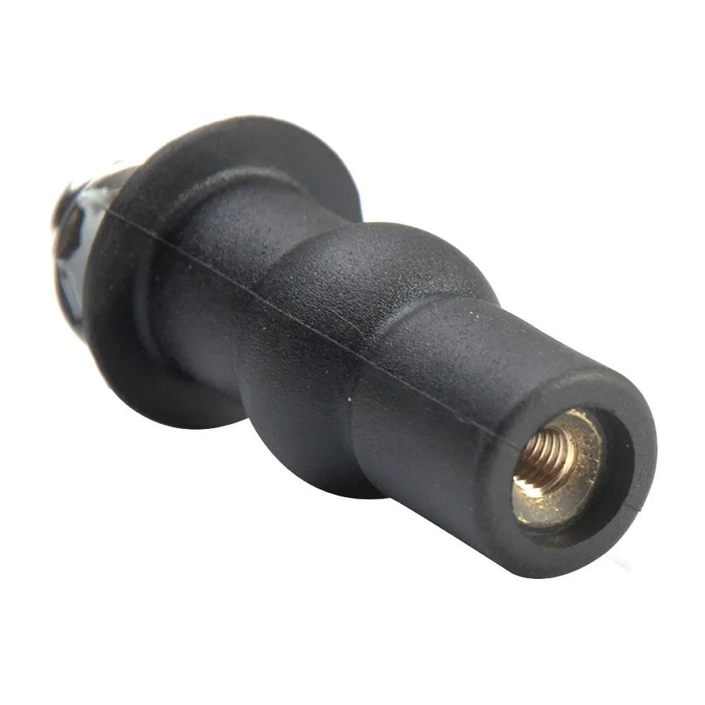 2pcs Black Fixing Nut Expansion Screw Screw Hinge With Thread Rubber Sleeve Stainless Steel Toilet Seat Top Universal Household