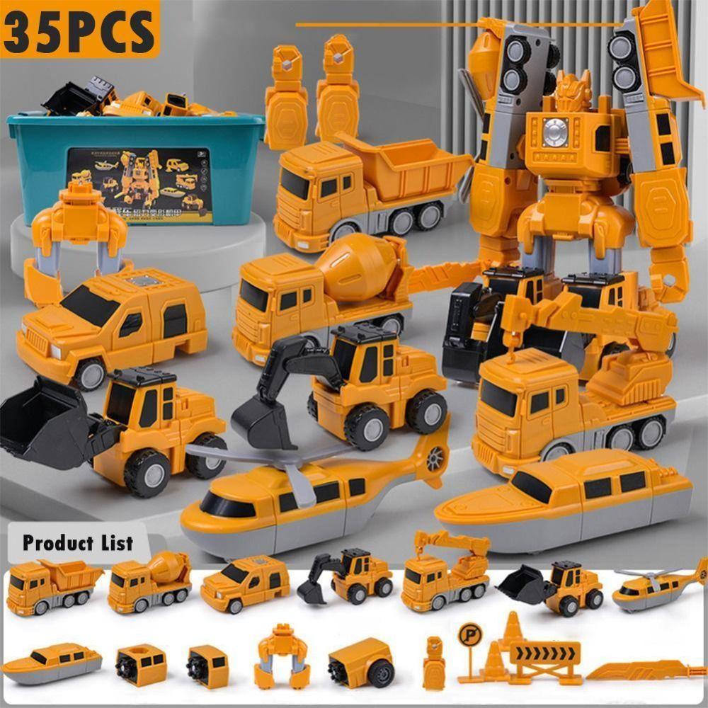 Deformation Assembly Engineering Vehicle Detachable Transform Robot Toys Birthday Gift