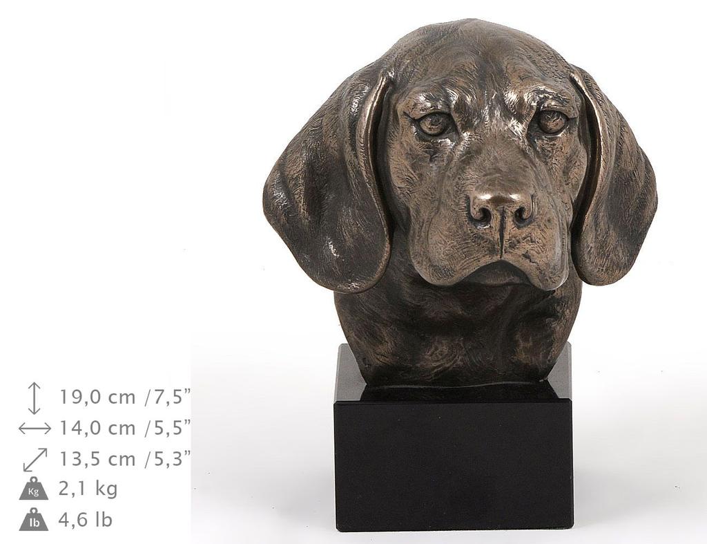 Beagle – Dog statue, bust on stone base | Art-Dog