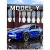 1/24 Tesla Model Y с зарядным устройством, литая игрушечная модель автомобиля со звуком и светом, детский коллекционный подарок